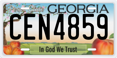 GA license plate CEN4859