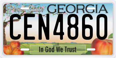 GA license plate CEN4860