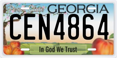 GA license plate CEN4864