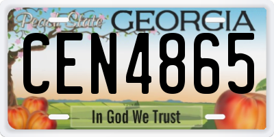 GA license plate CEN4865