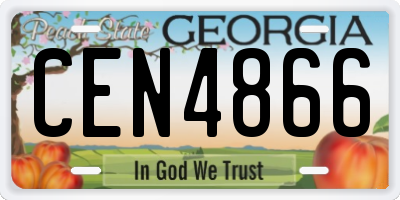 GA license plate CEN4866