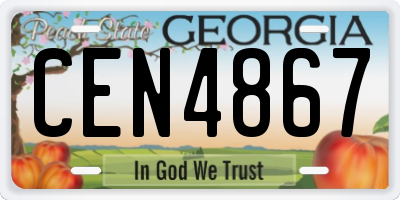 GA license plate CEN4867