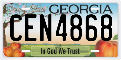 GA license plate CEN4868