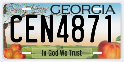 GA license plate CEN4871