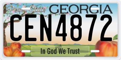 GA license plate CEN4872