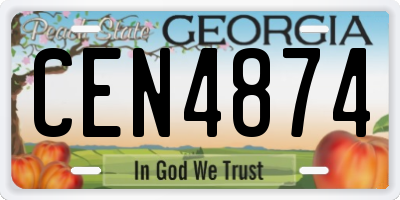 GA license plate CEN4874