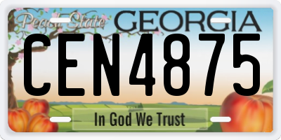 GA license plate CEN4875