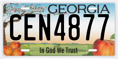 GA license plate CEN4877
