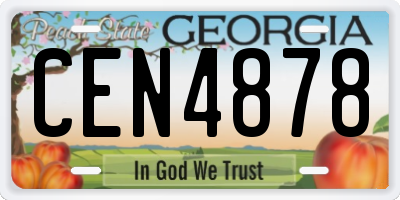 GA license plate CEN4878