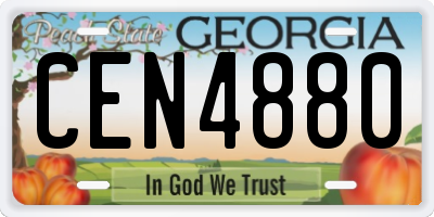 GA license plate CEN4880
