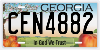 GA license plate CEN4882