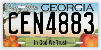 GA license plate CEN4883