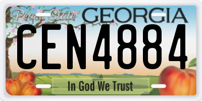 GA license plate CEN4884