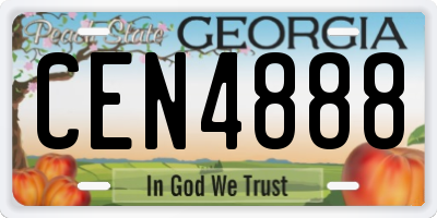GA license plate CEN4888