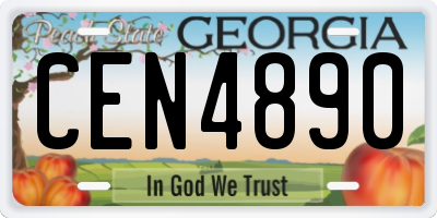 GA license plate CEN4890