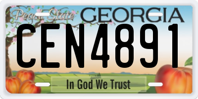 GA license plate CEN4891