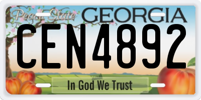 GA license plate CEN4892