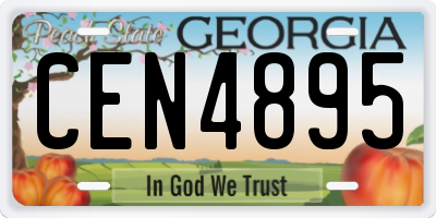 GA license plate CEN4895