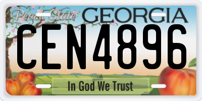 GA license plate CEN4896