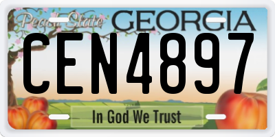 GA license plate CEN4897