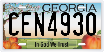 GA license plate CEN4930