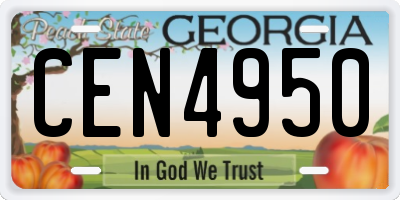 GA license plate CEN4950