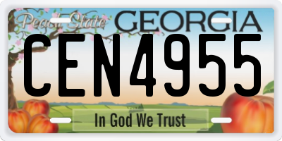 GA license plate CEN4955