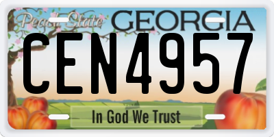 GA license plate CEN4957