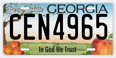 GA license plate CEN4965