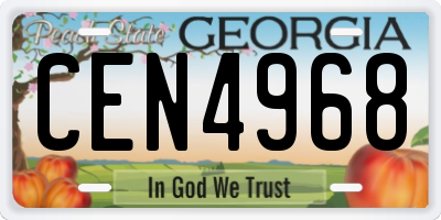 GA license plate CEN4968