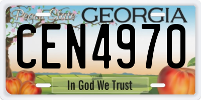 GA license plate CEN4970
