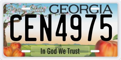 GA license plate CEN4975