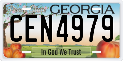 GA license plate CEN4979