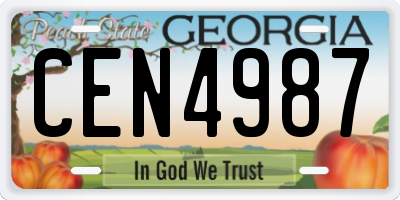 GA license plate CEN4987