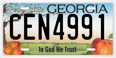 GA license plate CEN4991