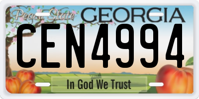 GA license plate CEN4994