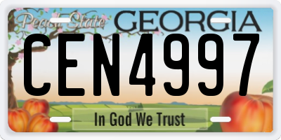 GA license plate CEN4997