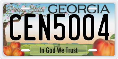 GA license plate CEN5004