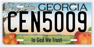 GA license plate CEN5009