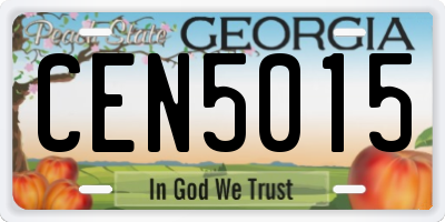 GA license plate CEN5015