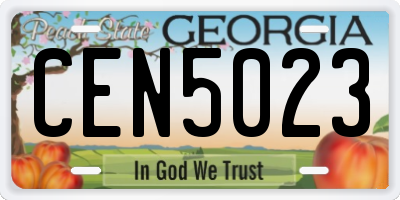 GA license plate CEN5023