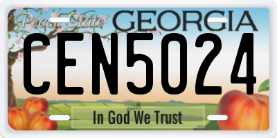 GA license plate CEN5024