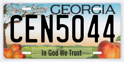 GA license plate CEN5044