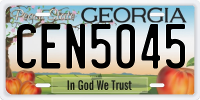GA license plate CEN5045