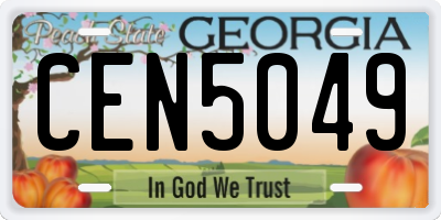 GA license plate CEN5049