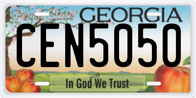 GA license plate CEN5050