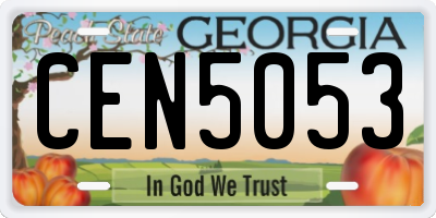 GA license plate CEN5053