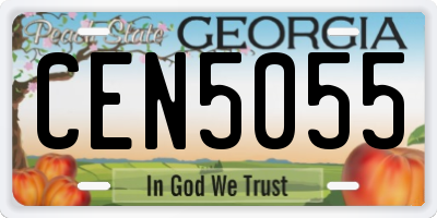 GA license plate CEN5055