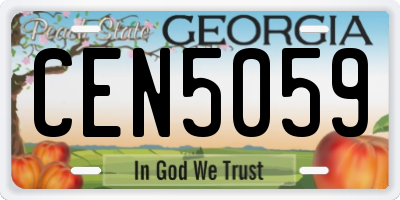 GA license plate CEN5059