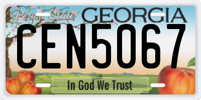 GA license plate CEN5067